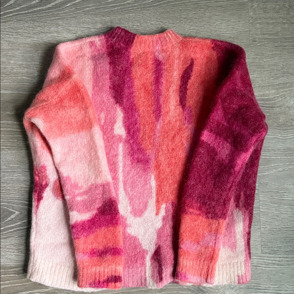 Sezane Pink & Coral Crewneck Sweater - Picture 3 of 9